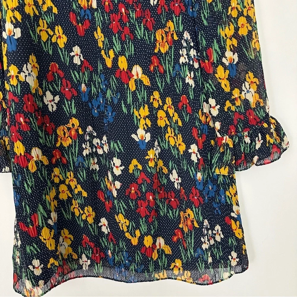 Tory Burch Livia Iris Garden Printed Long-Sleeve Dress